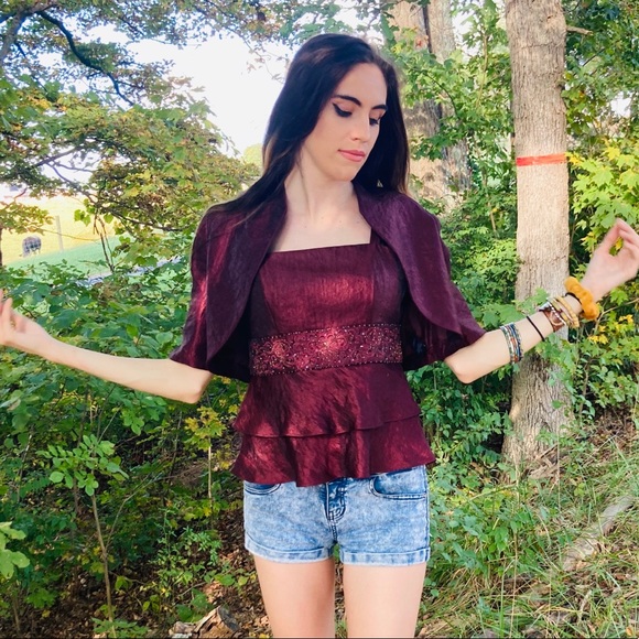 Dress Barn Set 90s Y2K Bustier Top Bolero Jacket - Picture 12 of 13